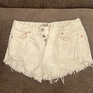 Free People White Jean Shorts